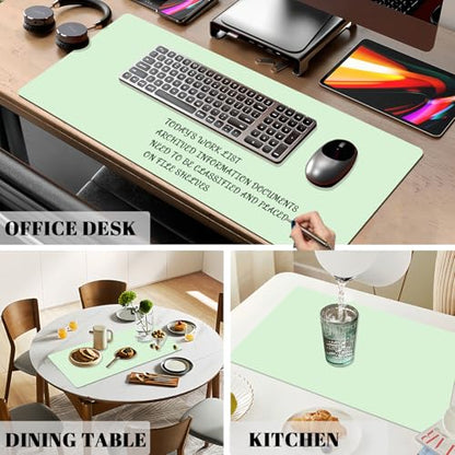 Dry Erase Desk Mat, Erasable Writing White Board for Making Plans - color: Pale Green