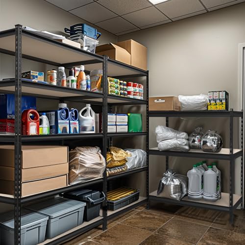 WORKPRO 5-Tier Adjustable Metal Shelving, 2500‑LBS Load, 48”W x 72”H x 24”D - size: 48”W x 72”H x 24”D Particle Board