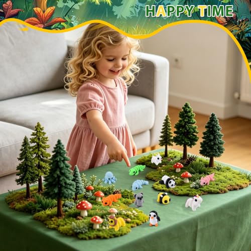 12 Pack 3D Printed Land Animal Toys Flexible PLA Wildlife Desk Set - size: Mini Animals, style: 12 PCS