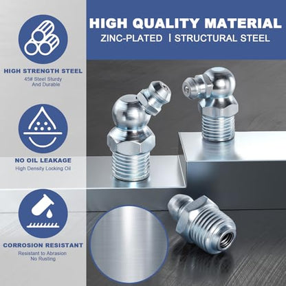 255PCS Grease Fittings Assortment,SAE & Metric Grease Zerk Fittings