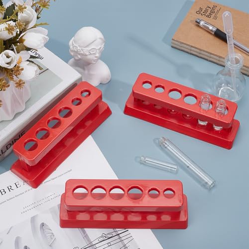 3PCS Test Tube Rack Multi Use Cylinder Tube Display Racks Syringe Holder 6 Holes with Hole Diameter 13/18mm for Science Experiment Party Classroom Teaching Test Tubes Holder