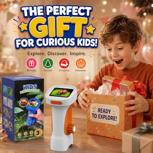 1000X Handheld Digital Microscope for Kids: Explorer 4K Magnifying Glass - color: Yellow