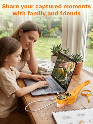 Bug Catcher for Kids with Microscope, Bug Catching Kit-Orange - color: Orange