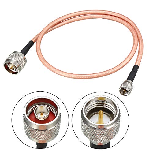 uxcell Low Loss RF Coaxial Cable Connection Coax Wire RG-142 N Male to Mini UHF Male 60cm 2pcs