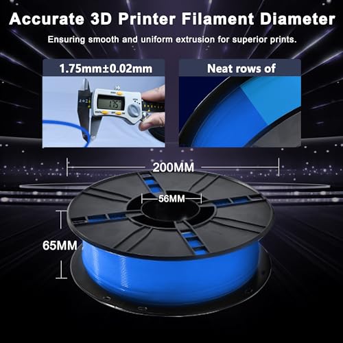 iBOSS 3D PLA Plus Printer Filament, 1.75mm Glow in The Dark Blue PLA+ Filament for 3D Printing, 1kg Spool (2.2lbs), Dimensional Accuracy +/- 0.02 mm, Fit Most FDM 3D Printers, Glow Blue - color: E_ Glow Blue