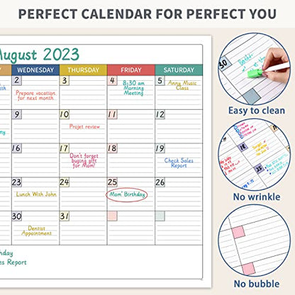Large Dry Erase Calendar for Wall - Undated Dry Erase Calendar