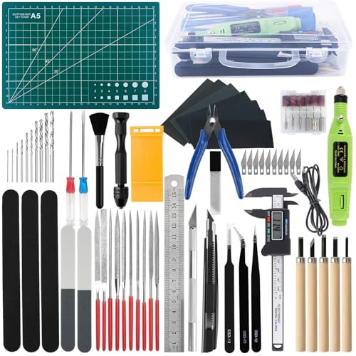 Gundam Tool Kit, 85 Pcs Professional Model Tool Kit for Gundam, Modeling Tools for Plastic Models, Gunpla Tool Kits for Adults, Model Building Tools Hobby Tools Craft Set for Repairing and Fixing - color: 85pcs