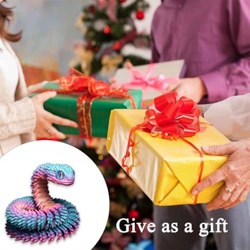 3D Printed Animals Set 3D Printed Snake Toys 3D Printed Articulated Flexible Fidget Toy 3D Printed Animals Exquisite Cute Pet Toy Children/Adults Fidget Toys (Random Candy, 17.7) - color: Random Candy, size: 17.7