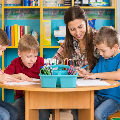 6 Pack 4 Compartment Classroom Caddy with Handle, Pastel - color: Pastel