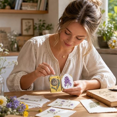 YXZVRF Mini Flower Press, Flower Press Keychain, Portable Pocket Flower Press for DIY Crafts and Nature Preservation, Ideal for Hiking and Botanical Art Projects