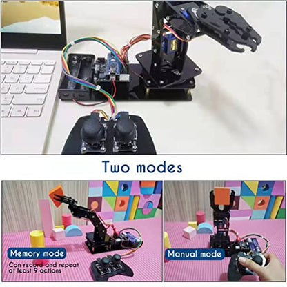 Robot Arm for Arduino, Smart Robot Building Kit That can Memorize and Repeat Movements for Beginners/Teens/Adults to Learn Electronic, Programming, Math and Science