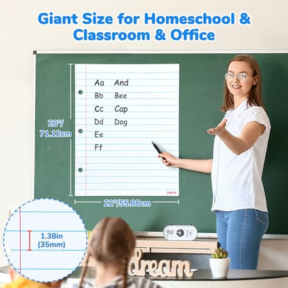JoyCat Giant Magnetic Notebook Paper, 22 x 28 Dry Erase Lined Sheet