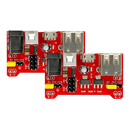 Breadboard Power Supply Board Module 3.3V/5V Dual Voltage (2 Pack) by MakerSpot with Fuse Protection - style: Dual Voltage PCBA - 2 Pack