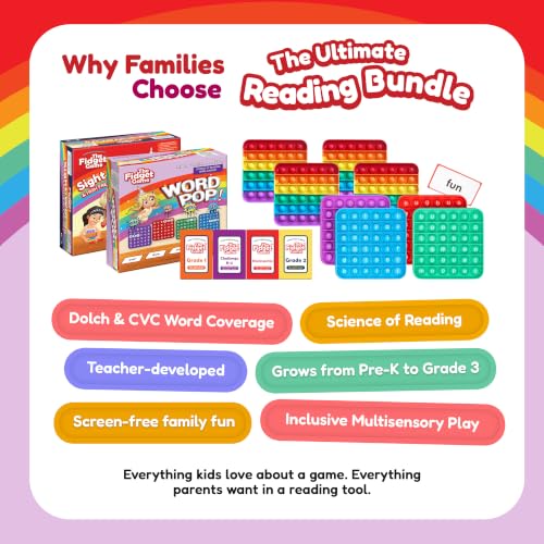 The Fidget Game Ultimate Reading Bundle - Flashcards and Pop Fidget Toys