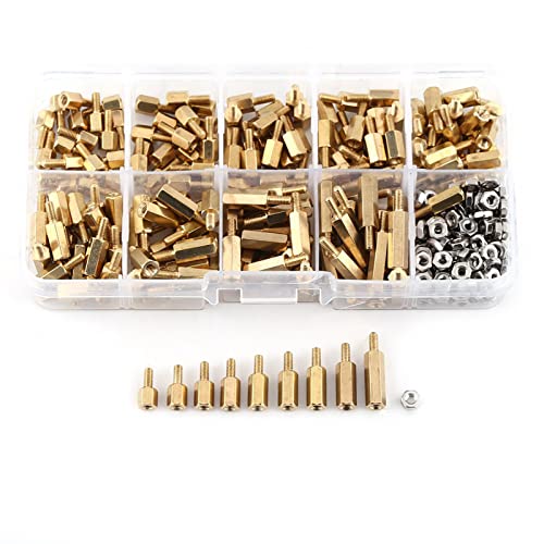360PCS M2.5 Standoff, Spacers and Standoffs with Box, Stainless Steel Hex Motherboard Screws for Industrial, Electronic, Automotive Equipment