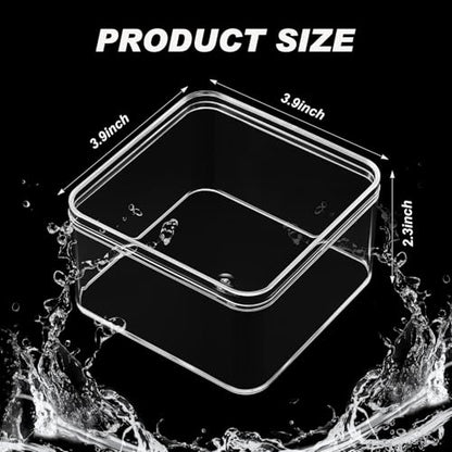 8 Pcs Clear Acrylic Box with Lid, 3.94 x 3.94 x 2.36 Inch, Classic Style - size: 3.94 x 3.94 x 2.36 Inch, style: Classic style