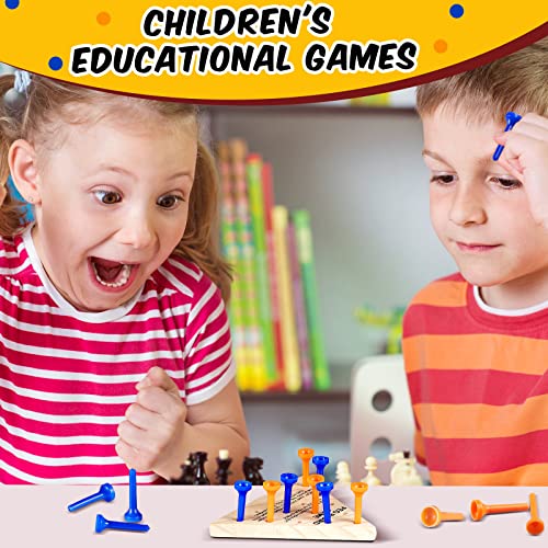 Zhanmai 3 Sets Wooden Triangle Peg Travel Game, Blue & Orange Peg - color: Blue & Orange Peg