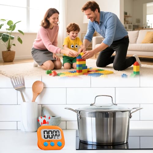 Timer for Kids Digital Kitchen Timers for Cooking- 2 Pack Orange Green - color: Orange Green