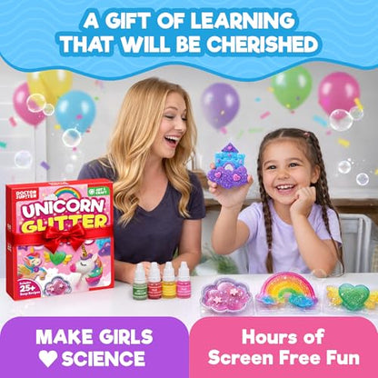 Doctor Jupiter Unicorn Glitter Soap Making Kit for Kids Ages 6+ - style: Unicorn Glitter Soaps: 6+