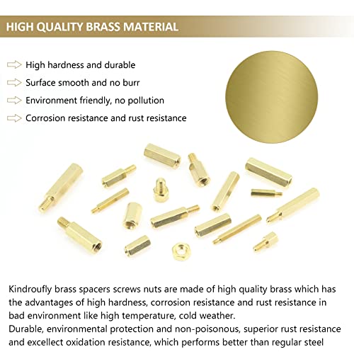 421 Pieces M2.5 M3 M4 Male Female Hex Brass Standoffs Spacers Screws Nuts Kit, Kindroufly Brass Standoffs Assortment Kit for PCB Motherboard - size: M2.5 M3 M4 Brass Standoffs