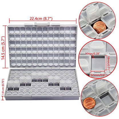 AideTek 4 units BOX-ALL-144 Compartments Empty Enclosure SMD SMT Organizer Great Surface Mount Components Organizer - style: 4BOXALL144
