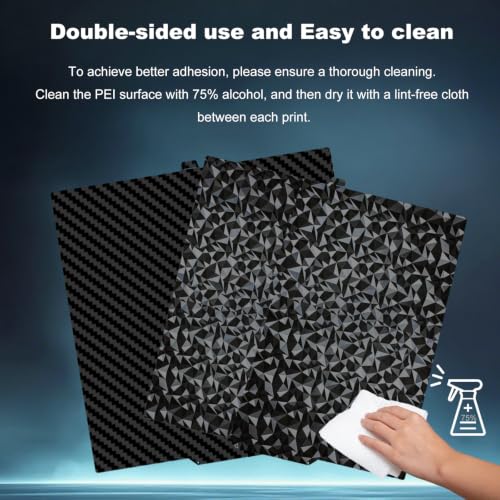 390x390mm 3D Printer Build Plate Smooth PEO+Smooth PET Spring Steel Sheet for Qidi Max 4 Heated Bed (Carbon Fiber + Diamond Pattern) - size: 390x390mm