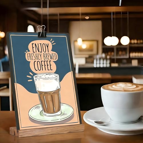 8.6x11.7 Chalkboard Signs with Base for Tabletop Decor Double Sided, Mini Chalkboard for Restaurant Food Menu, Message Board, Wedding Party (1 Pack, L/T 2-Slot) - size: 9"W x 11.7"H