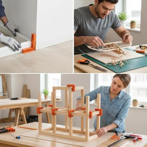 8 Pack 90 Degree Corner Clamps, Woodworking Positioning Squares 3" & 4"
