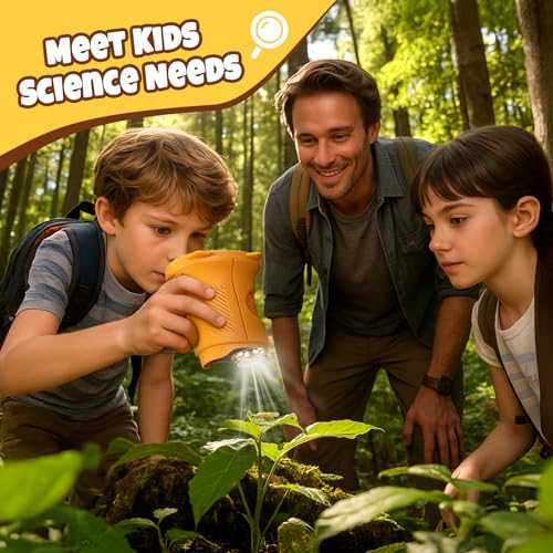 1000x Digital Microscope for Kids, Science Kits STEM Toy for Boy Girls 3-12 - color: Yellow