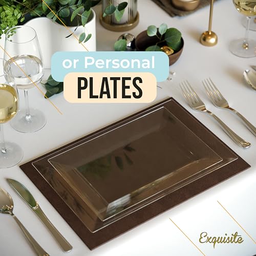 Exquisite 20 Pcs Clear Plastic Serving Trays for Party 7.5" Clear Platters - color: Clear, size: 7.5 Inches