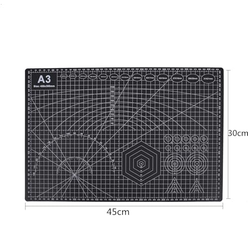 Cutting Mat A3 Black, Self Healing Cutting Mat 12x18 Inch, 5-Ply Craft Board Black, Hobby Board for Crafts 18x24 Inch - color: Black