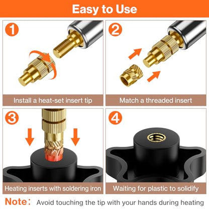 Preciva Threaded Inserts Screw Kit, M3 Heat Set Insert Tool for 3D Printing - size: M3