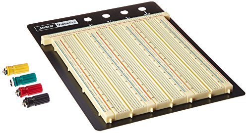 Jameco Valuepro 2390-Point Solderless Breadboard 6.9"L x 5.8"W, 0.1" spread, Ideal for Prototyping and Classroom Projects - WBU-206-R