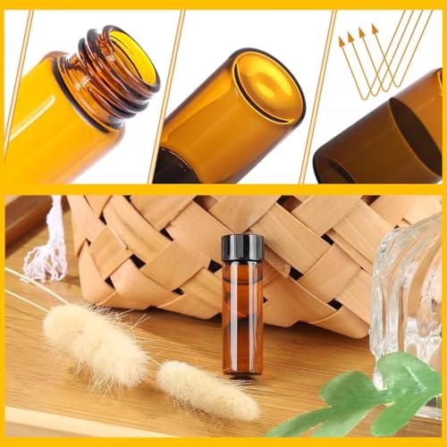 ALWSCI 1 Dram 4mL Amber Glass Vials with Screw Caps, 20 Pack - size: 4ml