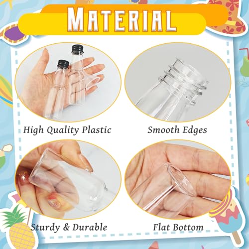50 Pack 1.7oz Mini Liquor Bottles,Plastic Shot Bottles with Cap Small Water Bottle Empty Alcohol Shot With 10 Funnels for Party Favor,Weddings - size: 50 Pack