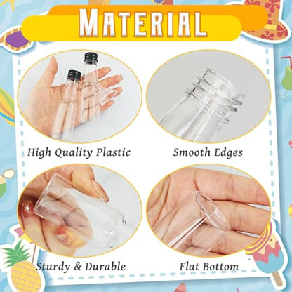 50 Pack 1.7oz Mini Liquor Bottles,Plastic Shot Bottles with Cap Small Water Bottle Empty Alcohol Shot With 10 Funnels for Party Favor,Weddings - size: 50 Pack