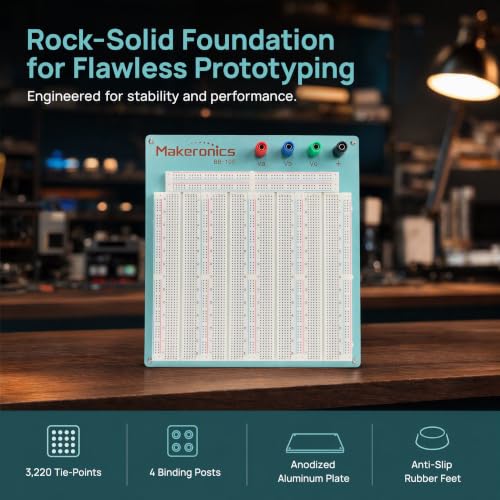 Makeronics 3220 Tie-Points Solderless Breadboard Blue