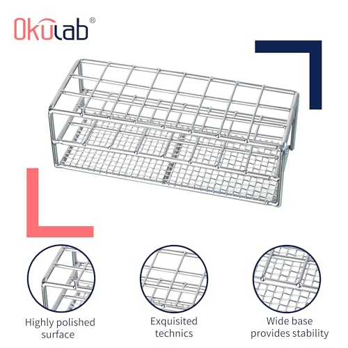 Test Tube Rack, 24 Holes Stainless Steel Test Tube Racks, Suitable for Tubes of Dia.≤18mm, Round Holes Test Tube Holder, for Classroom, Lab,TTRS2418A1 - size: 24 Holes,for Tubes of Dia.≤18mm