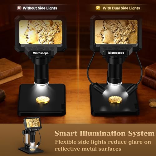 4.3" LCD Digital Coin Microscope with 2 Side Lights