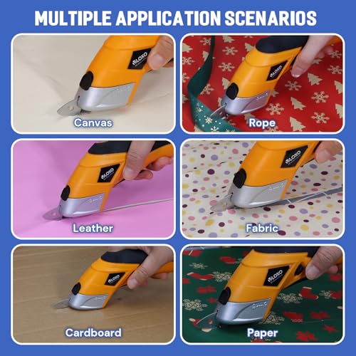 VLOXO Electric Scissors 10000RPM Electric Box Cutter for Cardboard - color: Yellow