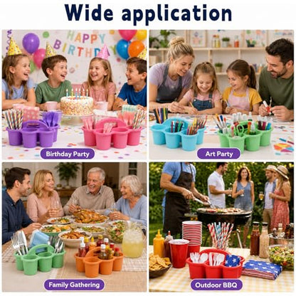 6 Pack Classroom Caddy With Handle for School Supplies, Rainbow - color: Rainbow