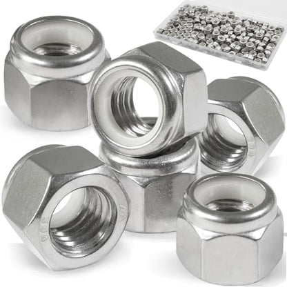 #10-24 Lock Nut, 150Pcs Stainless Steel Nylock Insert Locking Nuts - size: #10-24, 150 Pack