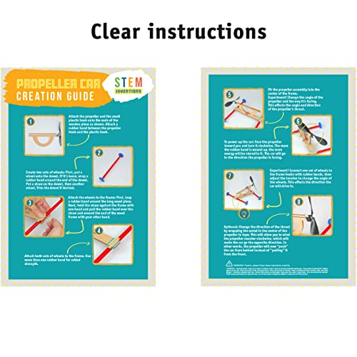 Rubber Band Powered Propeller Car Kit, 10-Pack - Classroom STEM Kits - color: Rubber Band, size: 10 Pack