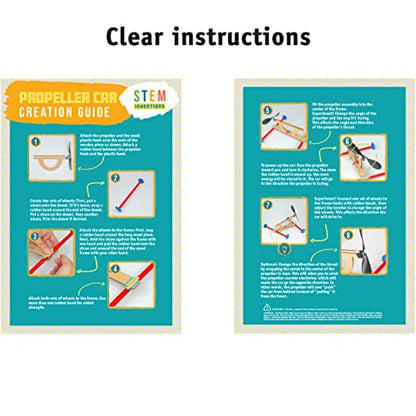Rubber Band Powered Propeller Car Kit, 10-Pack - Classroom STEM Kits - color: Rubber Band, size: 10 Pack