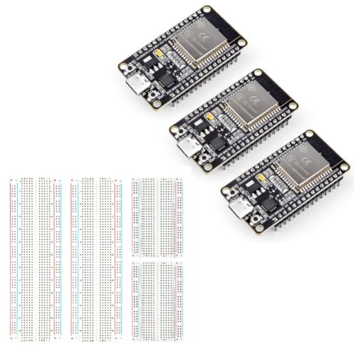 ELEGOO 4PC Breadboard Kit and 3PCS ESP-32 Boards, for Breadboard Circuits, Prototyping, STEM Labs and Electronics Practice