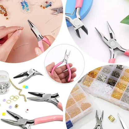 Needle Nose Pliers 4.5 Inch for Jewelry Making, Small Needlenose Mini Comfort Grip Handle Craft Pliers (Pink) - color: Pink