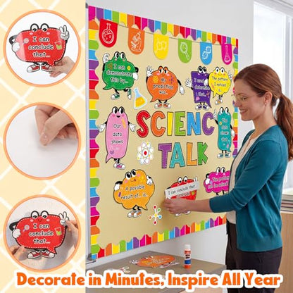Honoson 53 Pcs Science Bulletin Board Set, Science Classroom Decor, Vibrant - style: Vibrant