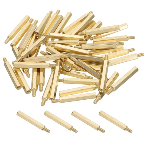 PATIKIL 50 Pcs Male to Female Thread Spacer Screws M3 x 28mm + 6mm Brass Hex Standoff PCB Motherboard Spacer Screw Nut for Drone Quadcopter Computer Electronic Projects Circuit Board - size: M3 x 28mm + 6mm