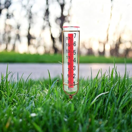 Rain Gauge Glass Replacement Tube, Clear Rain Measurement Device, 8" Water Conservation Tube for Outdoor Garden Yard Water Measurement