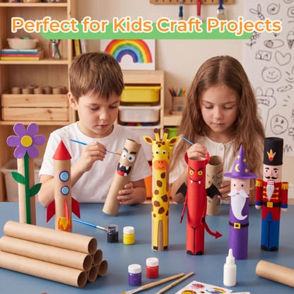 60 Pcs Cardboard Tubes for Crafts, 3 Size(1.4 x 11.8 In, 1.6 x 11.8 In, 1.7x 11.8 In), Empty Toilet Paper Rolls, Premium Kraft Paper Strong And Pressure-Resistant, Craft Tubes for Classroom DIY